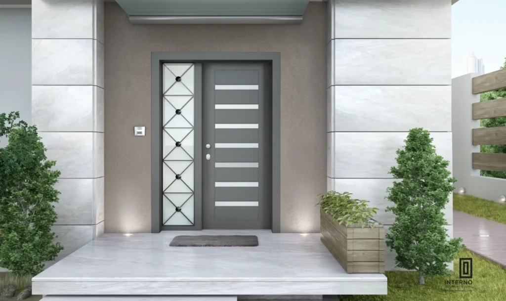 Solid wooden entrance door installed in a Dubai home