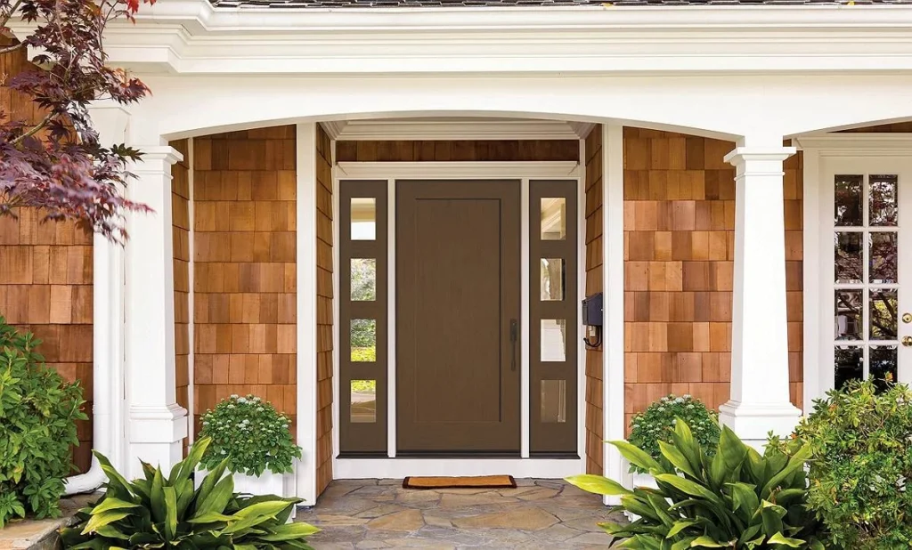 Customized designer entrance door crafted for Dubai residence