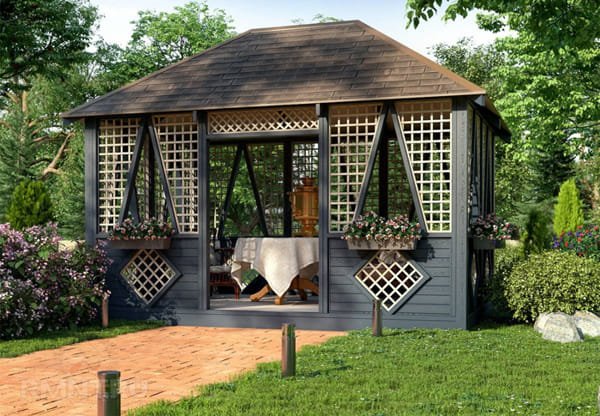 Durable wooden gazebo for outdoor relaxation in Dubai