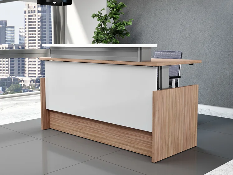 Custom-made reception desk design for Dubai office interiors