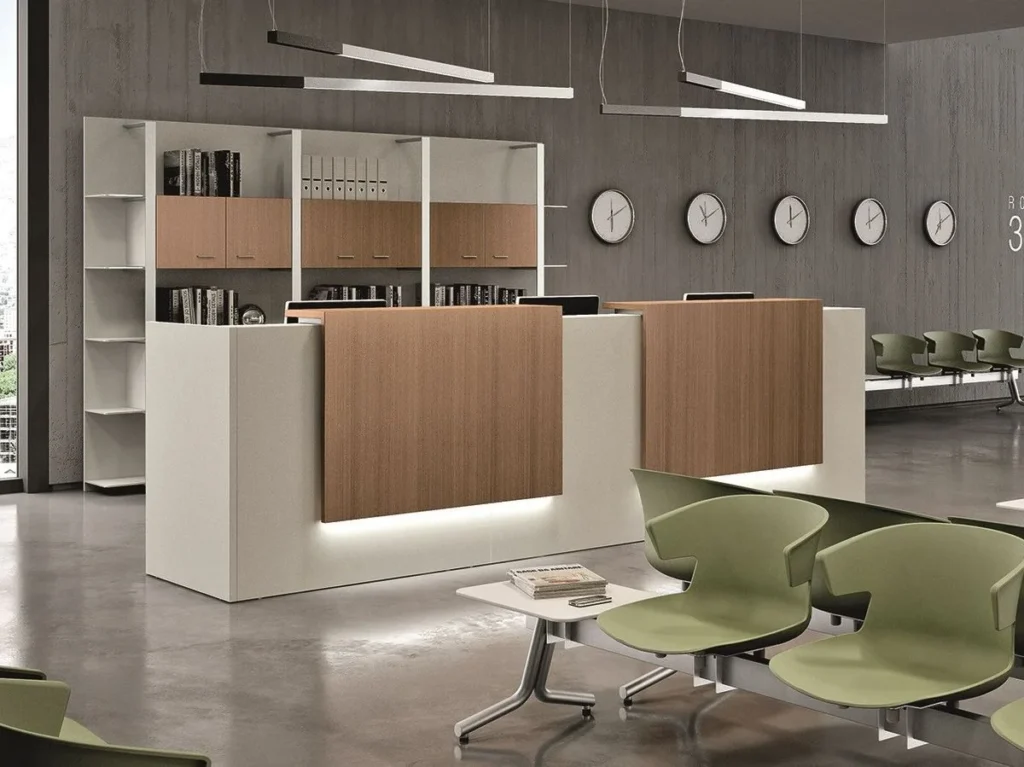 Modern reception desk design for offices in Dubai